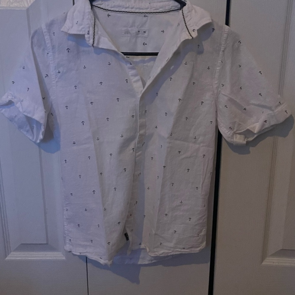 Zara white linen shirt for boy size 10